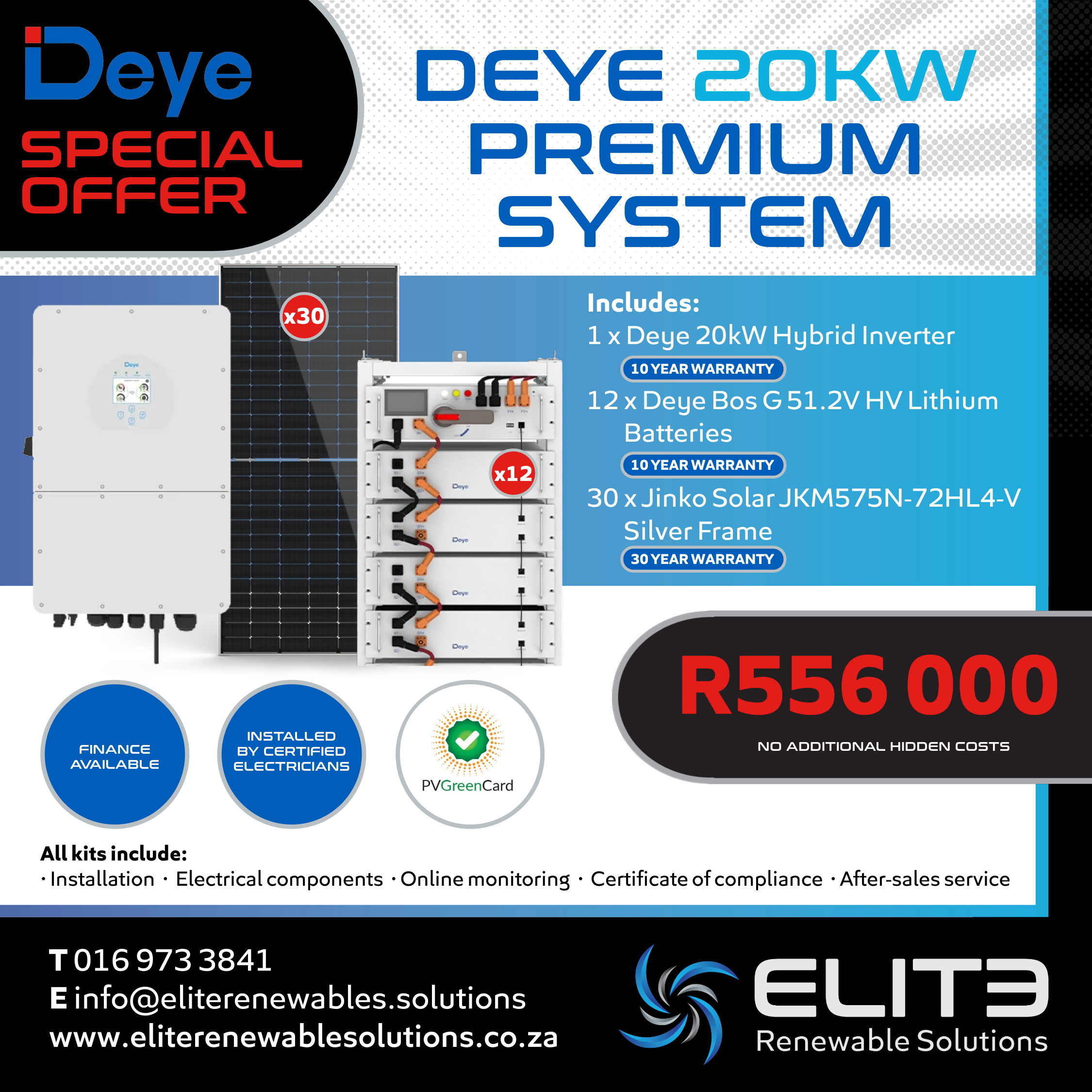 Deye 20Kw Premium System - Elite Renewable Solutions