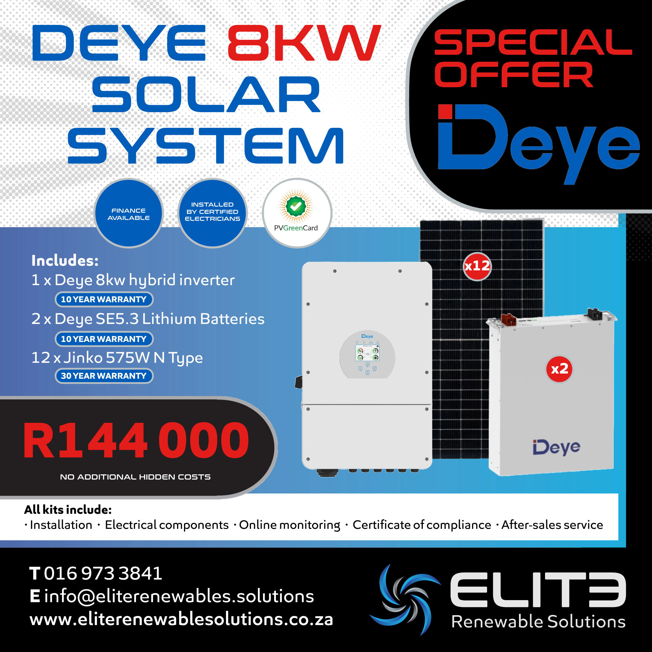 Deye 8Kw Solar System - Elite Renewable Solutions