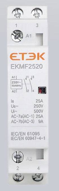 Etek AC Modular Contactor 2P 25A 2NO Coil 230VAC - Elite Renewable Solutions