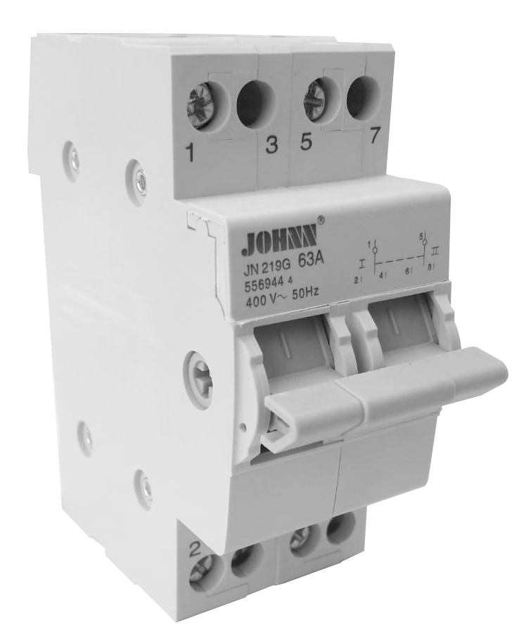 Johnn changeover switch 63A 2p Din-Rail - Elite Renewable Solutions