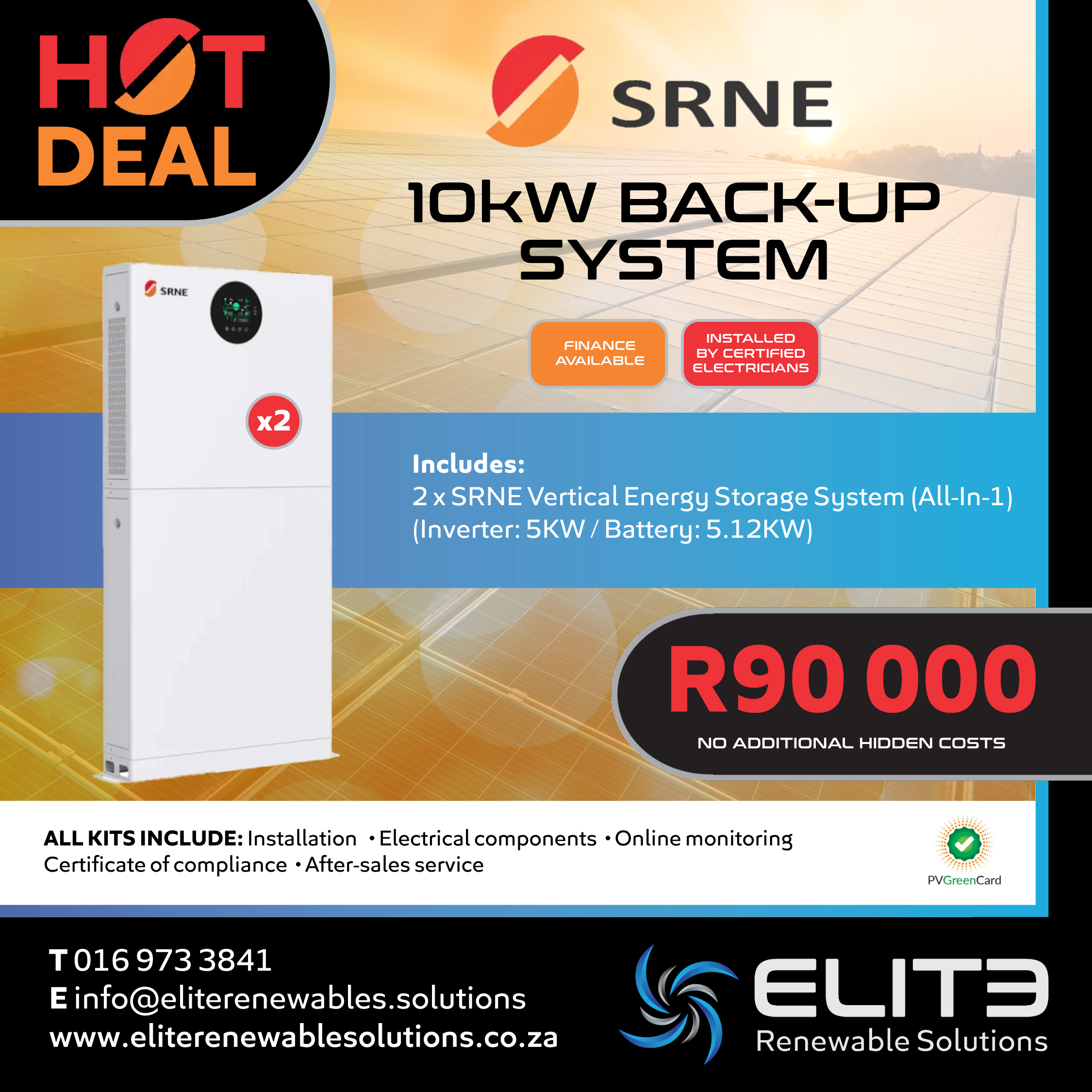 SRNE 10Kw Back-up System - Elite Renewable Solutions