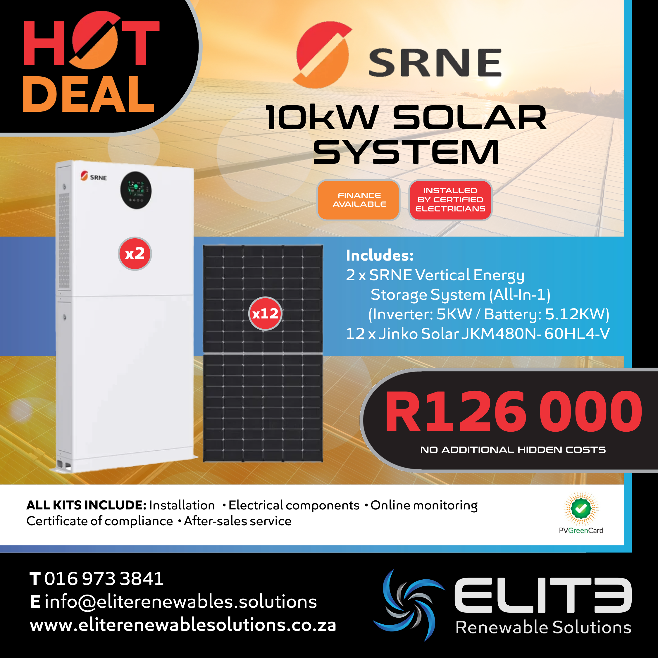 SRNE 10Kw Solar System - Elite Renewable Solutions