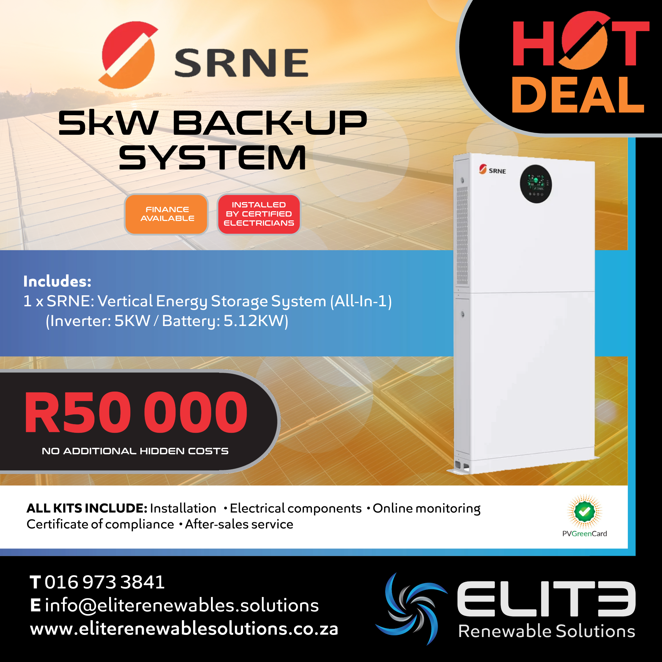 SRNE 5Kw Back-up System - Elite Renewable Solutions